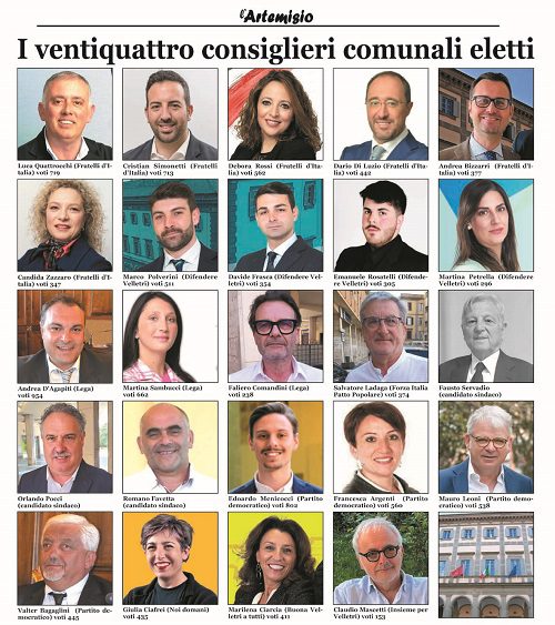 I consiglieri delle elezioni amministrative 2023 a Velletri.