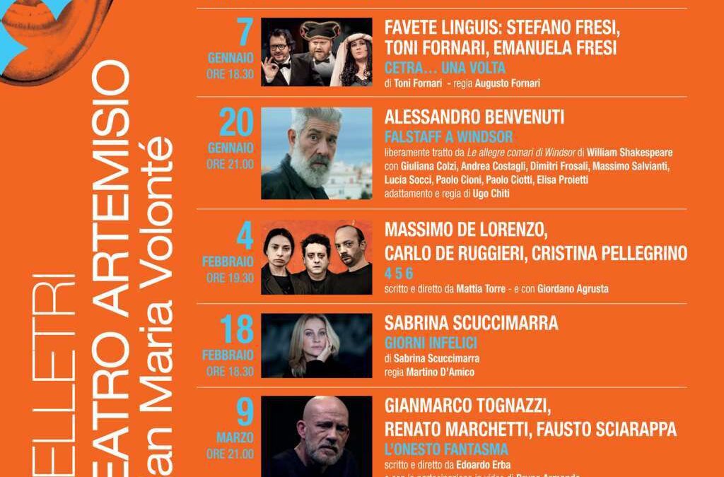 Nuova stagione di prosa del Teatro Artemisio-Volonté Rezza, Lupano, Fresi, Benvenuti e Tognazzi