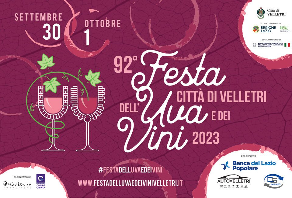 Velletri, la Festa dell’Uva e dei Vini rinviata a sabato 30 settembre e domenica 1 ottobre