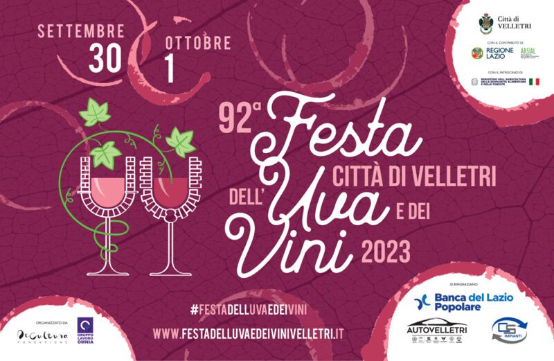 Velletri, Festa dell’Uva e dei Vini 2023: il programma di domenica 1 ottobre