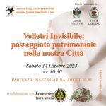 "Velletri Invisibile", passeggiata patrimoniale con l'ANDOS Velletri-Lariano e L'Ecomuseo di Velletri