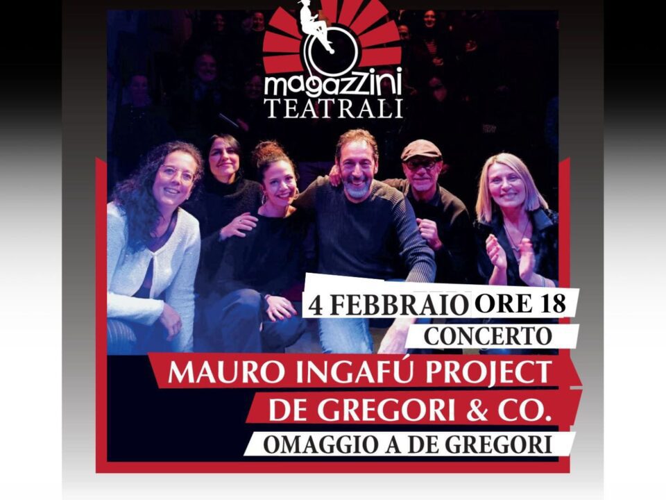 Omaggio a De Gregori con il “Mauro Ingafù Project De Gregori & Co.”, ai Magazzini Teatrali