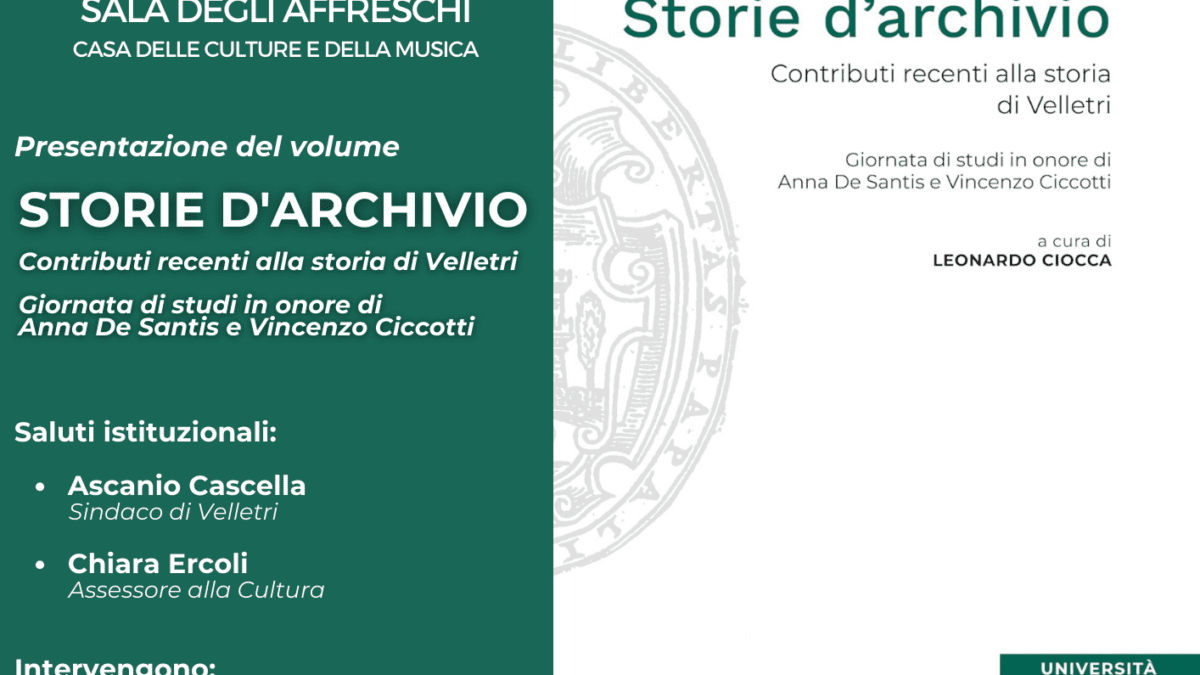 Locandina presentazione volume Storie d'archivio 1 marzo 2024