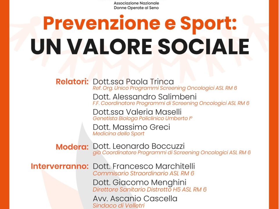 “Prevenzione e Sport: un Valore Sociale”, il convegno dell’ANDOS di Velletri