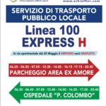 Da lunedì 20 maggio attiva la Linea gratuita 100 Express H dal parcheggio in via dei Volsci all’Ospedale