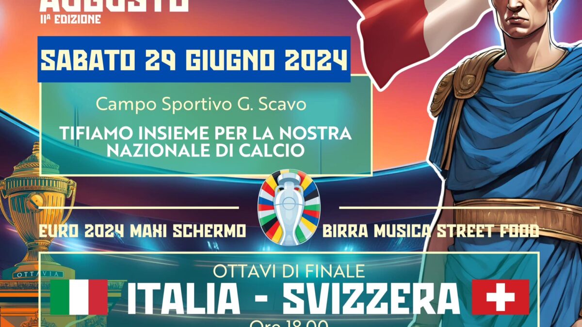 Italia -Svizzera, maxi schermo al Campo Sportivo di Velletri per gli ottavi di finale