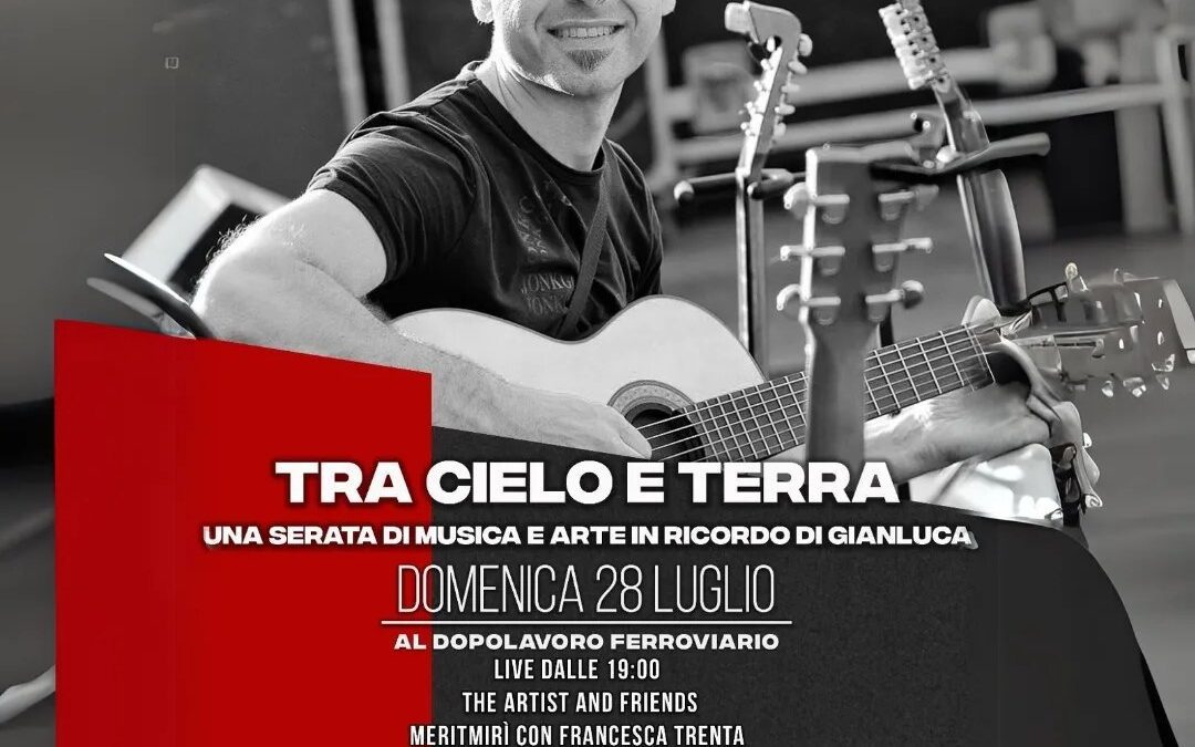 “Tra Cielo e Terra”: serata di musica e arte dedicata a Gianluca Simonelli, al Dopo Lavoro Ferroviario di Velletri