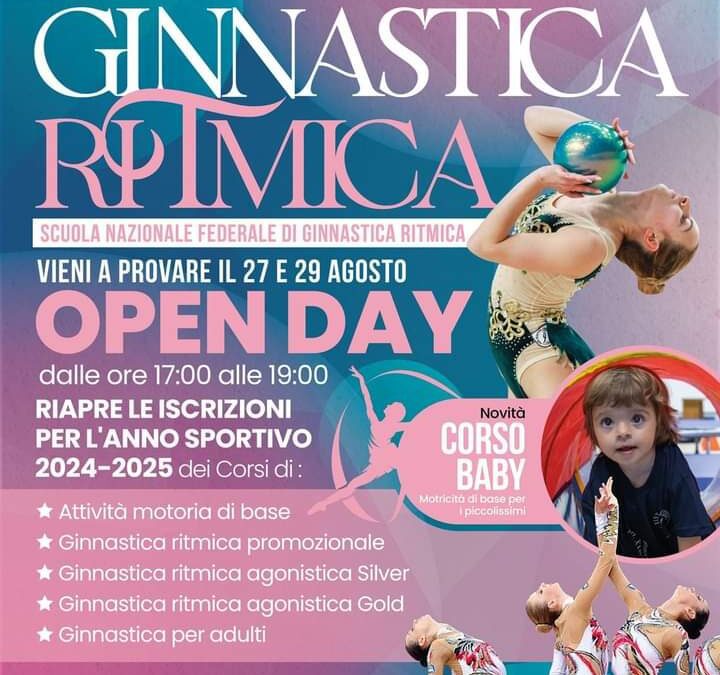 Open Day di ginnastica ritmica con la Xistos, dal 27 al 29 agosto