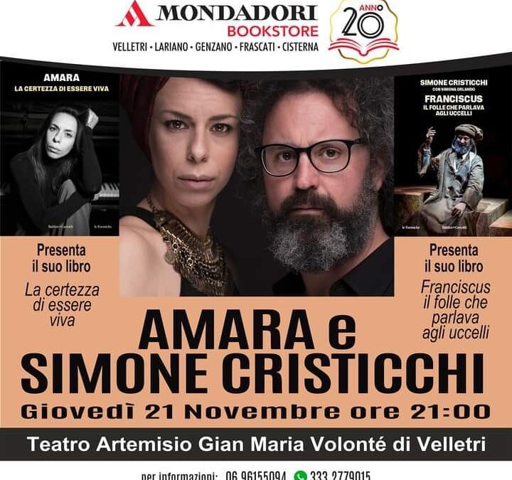 Amara e Simone Cristicchi presentano il loro libro al Teatro Artemisio-Volonté