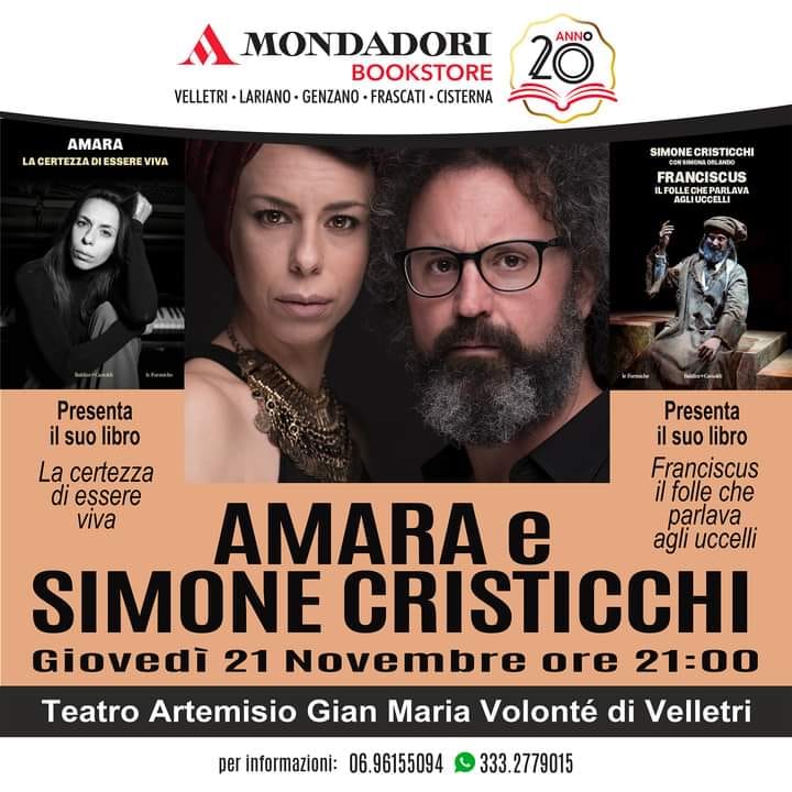 Amara e Simone Cristicchi presentano il loro libro al Teatro Artemisio-Volonté