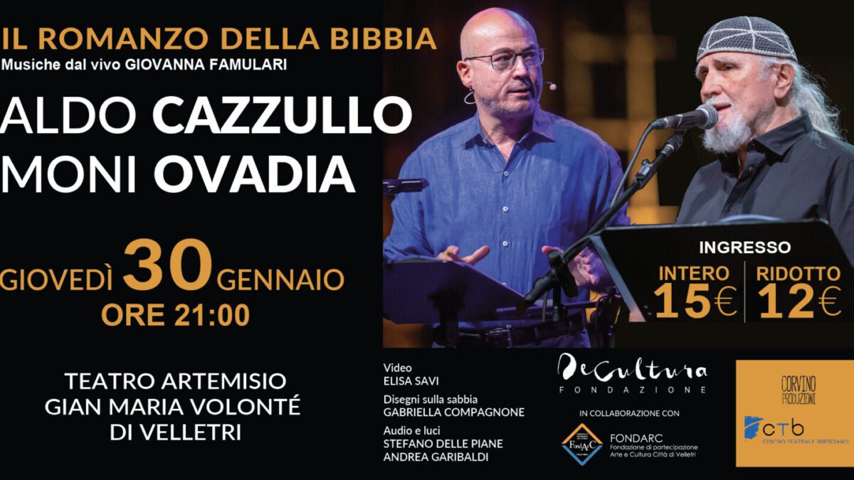 Al Teatro Artemisio, Il Romanzo della Bibbia con Aldo Cazzullo e Moni Ovadia